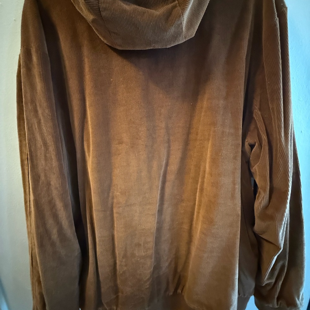 Marine Layer Navy and Brown Corduroy Hoodie